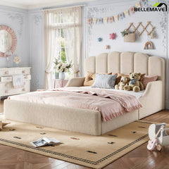 Queen Size Teddy Fabric Kids Bed Setup
