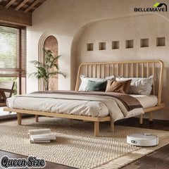 Queen Natural Bamboo Platform Bed Lifestyle View