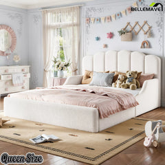 Queen Size Teddy Fabric Floor Bed Lifestyle View
