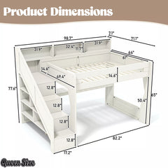 queen size loft bed dimensions