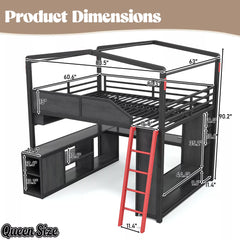 Queen Size Gaming Loft Bed Dimensions