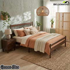 Bellemave® Traditional Solid Wood Bed Frame with Headboard and Footboard