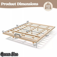 Bellemave® Platform Bed Frame, Solid Bamboo Floating Bed with Wood Slats Support for Bedroom, Guest Rooms, Apartments Bellemave®