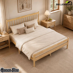 Bellemave® Traditional Solid Wood Bed Frame with Headboard and Footboard