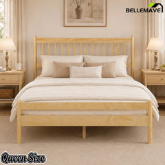 Bellemave® Traditional Solid Wood Bed Frame with Headboard and Footboard