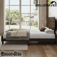 Bellemave® Bamboo Bed Frame with Headboard,Bamboo Platform Bed Frame with Rounded Headboard and Wood Slats,Easy Assembly Bellemave®