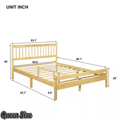 Bellemave® Traditional Solid Wood Bed Frame with Headboard and Footboard