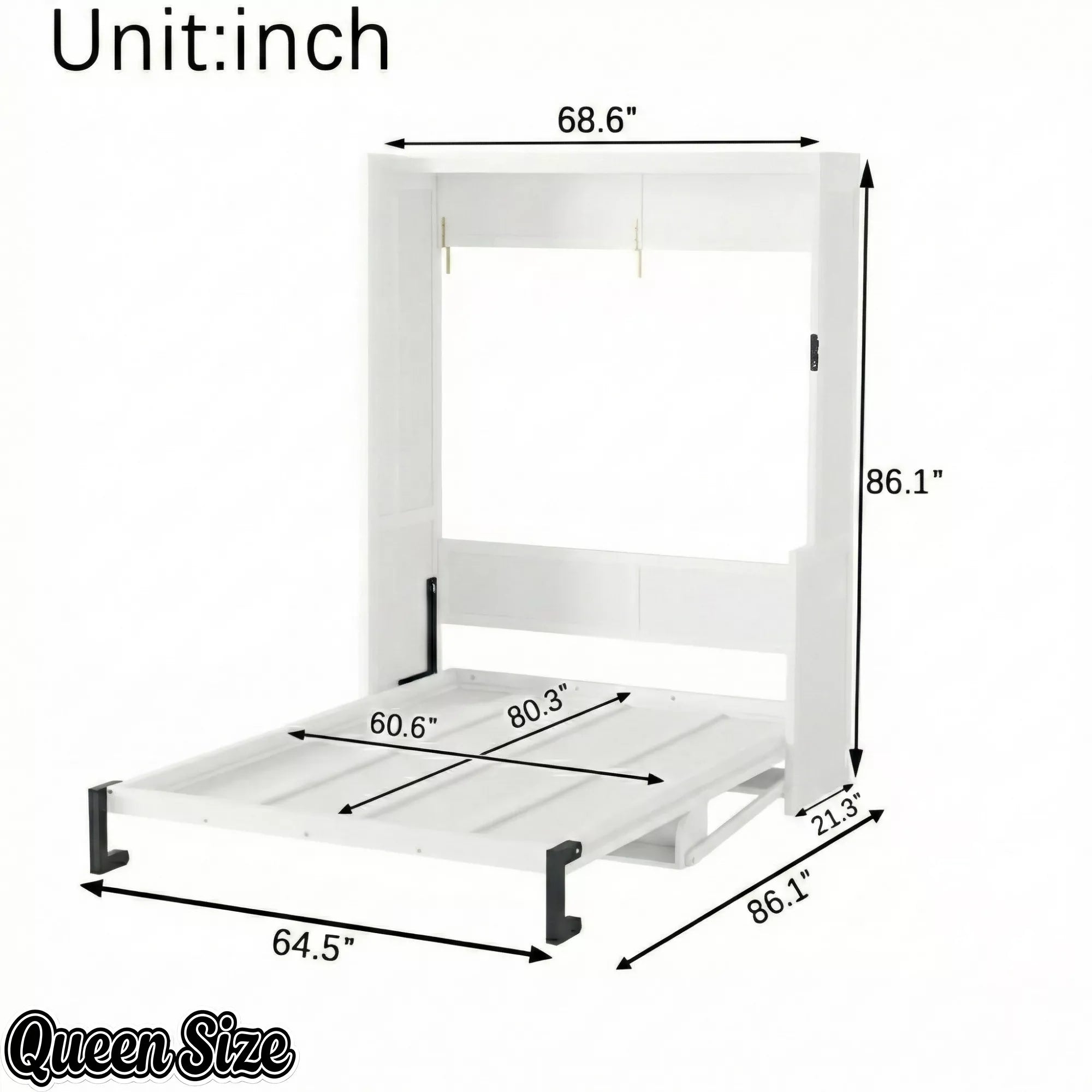 Queen size murphy bed wall cabinet dimensions