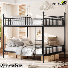 Bellemave® Metal Bunk Bed with Curved Guardrails, Space-Saving Bunk Bed Frame for Kids & Teens