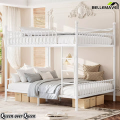 Bellemave® Metal Bunk Bed with Curved Guardrails, Space-Saving Bunk Bed Frame for Kids & Teens