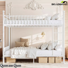 Bellemave® Metal Bunk Bed with Curved Guardrails, Space-Saving Bunk Bed Frame for Kids & Teens