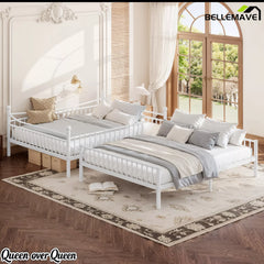 Bellemave® Metal Bunk Bed with Curved Guardrails, Space-Saving Bunk Bed Frame for Kids & Teens