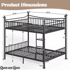 Bellemave® Metal Bunk Bed with Curved Guardrails, Space-Saving Bunk Bed Frame for Kids & Teens