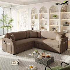 Brown reversible chaise sofa living room scene