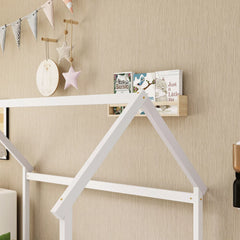Solid pine wood gable roof frame construction and joints detail of Bellemave® bed