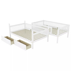 convertible twin over twin bunk bed separated into two twin beds