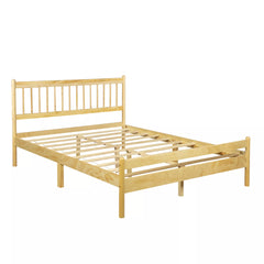 Bellemave® Traditional Solid Wood Bed Frame with Headboard and Footboard