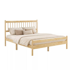 Bellemave® Traditional Solid Wood Bed Frame with Headboard and Footboard