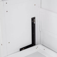 White murphy bed cabinet interior structure