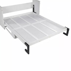White queen size murphy bed frame structure