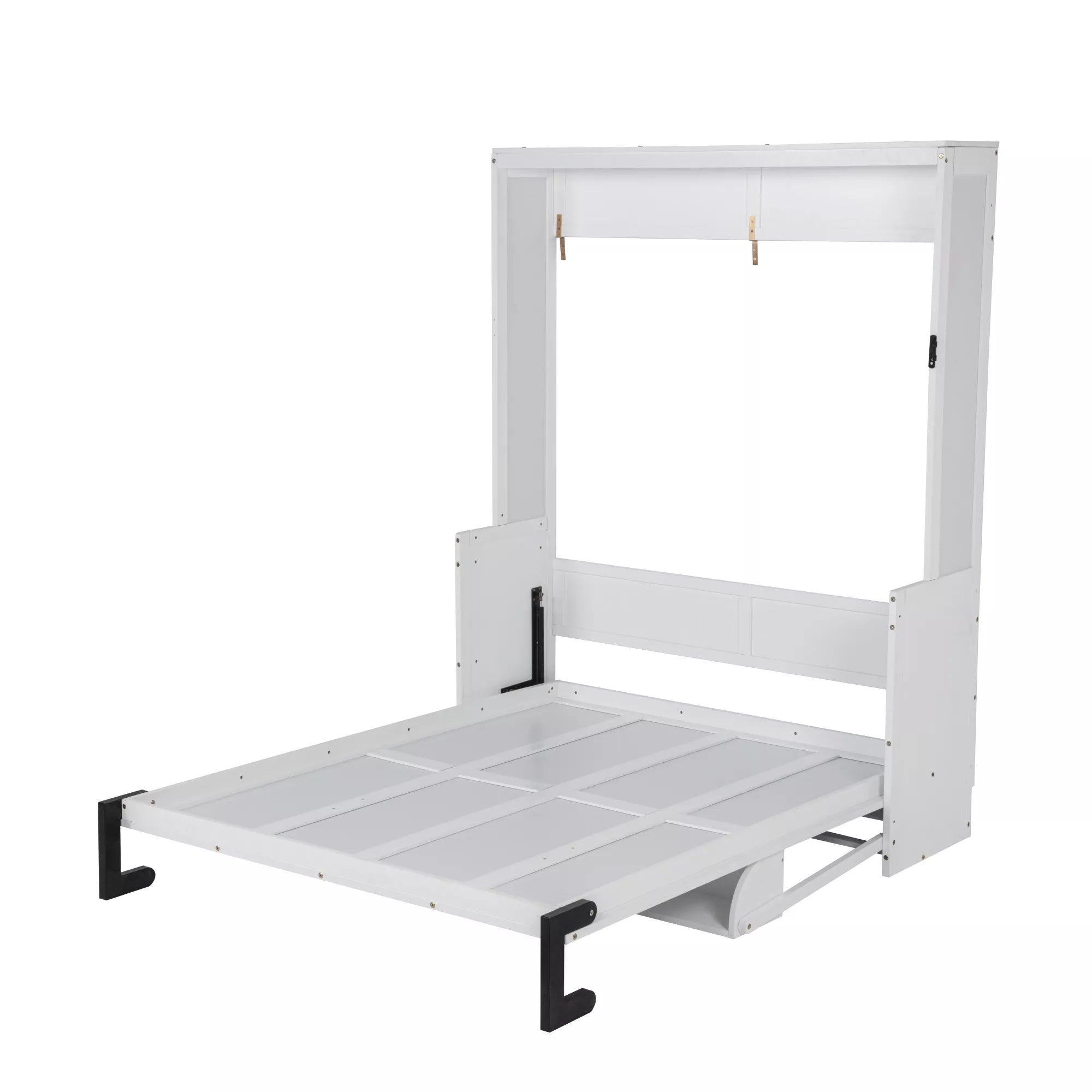 Queen wall bed open platform side view