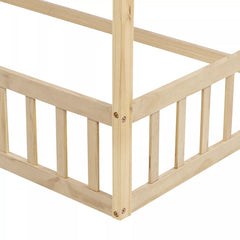 Twin house floor bed wooden frame connection detail