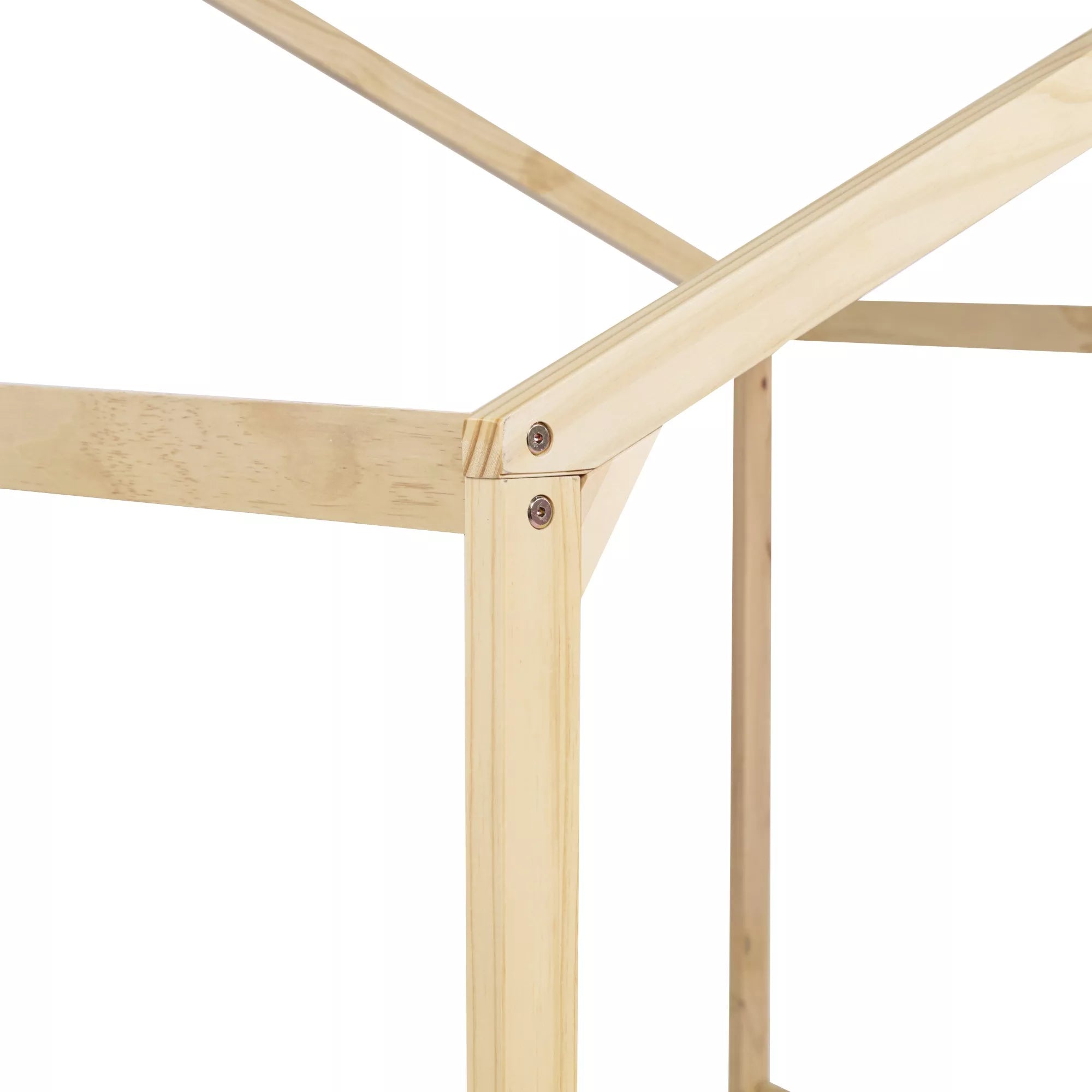 Wooden house floor bed frame joint detail