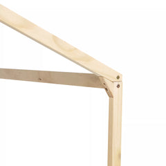 Wooden house floor bed roof support detail