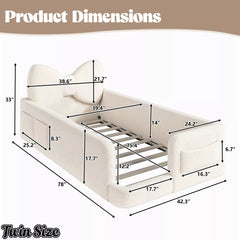 twin size kids upholstered platform bed dimensions