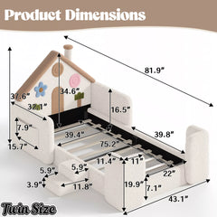 Twin size house floor bed dimensions and measurements