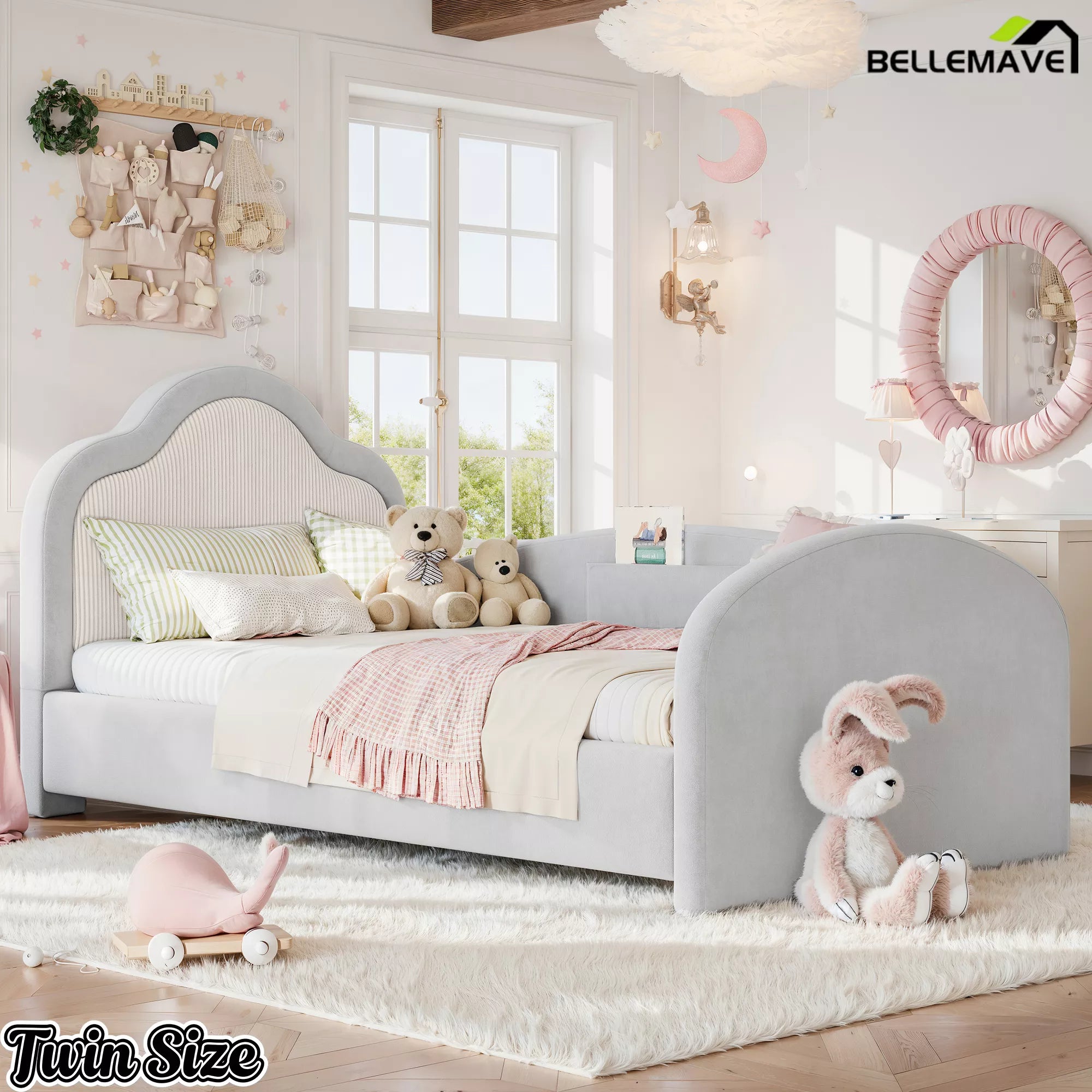 Gray Kids Floor Bed Twin Size