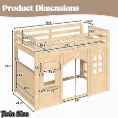 Twin size loft bed dimensions with storage shelves
