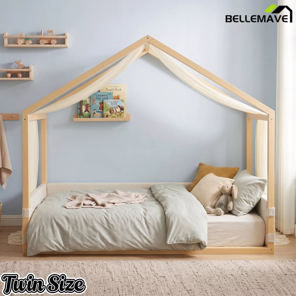 twin canopy bed with upholstered side panels