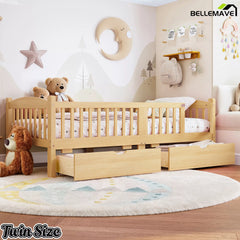 natural finish kids platform bed
