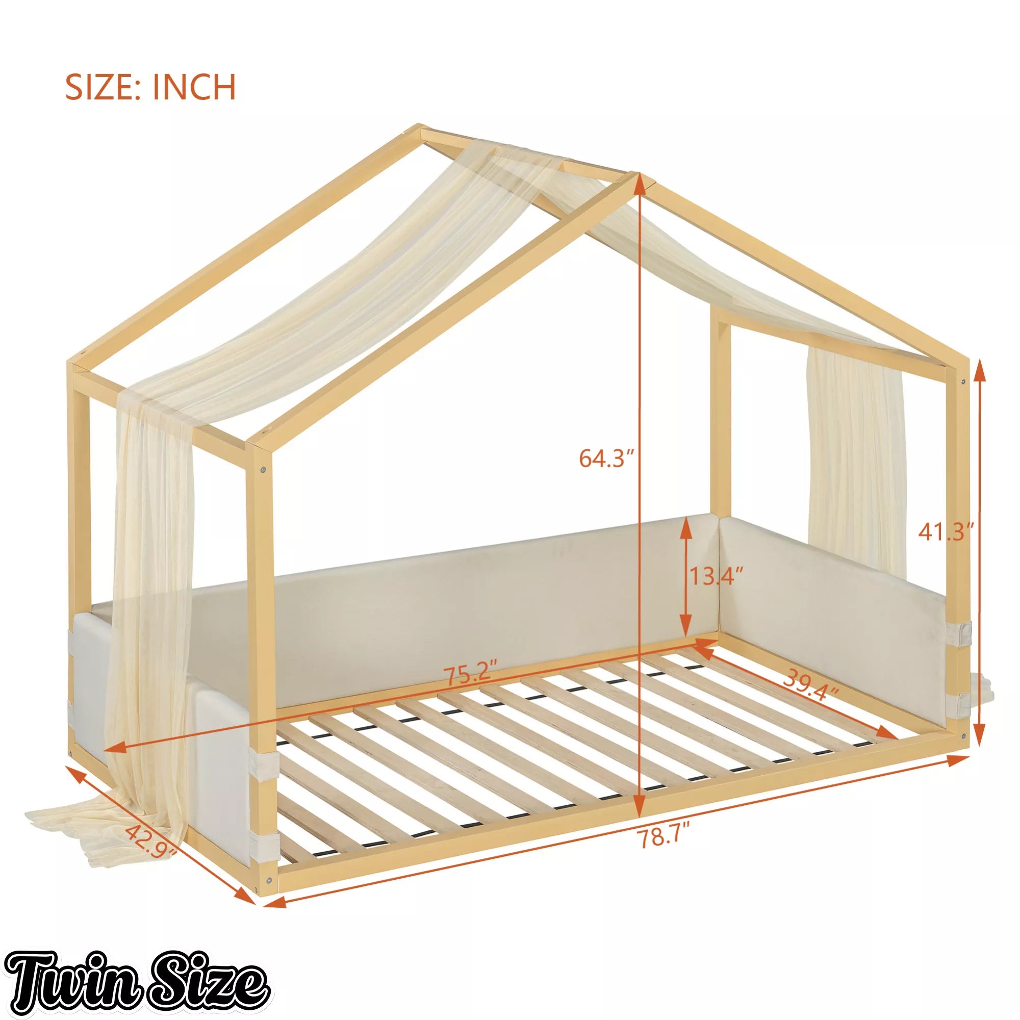 twin size canopy bed dimensions