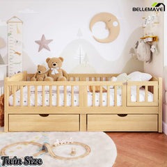twin platform bed with under bed drawers
