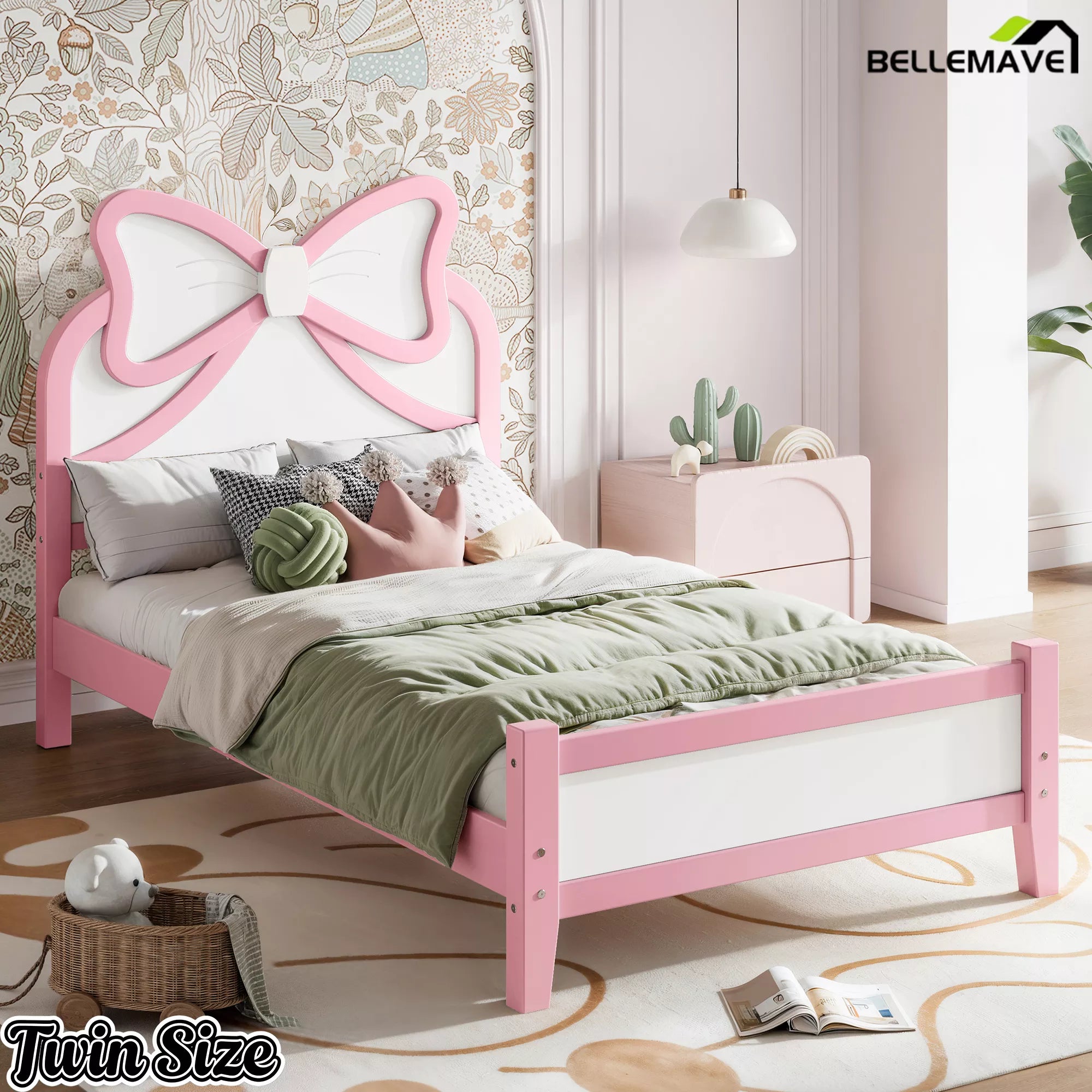 Twin Size Platform Bed in Kids Bedroom