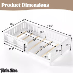 Twin Montessori floor bed with low profile sleeping design