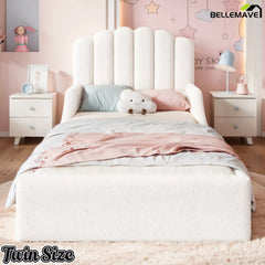 Twin Size Teddy Fabric Kids Bed Bedroom View