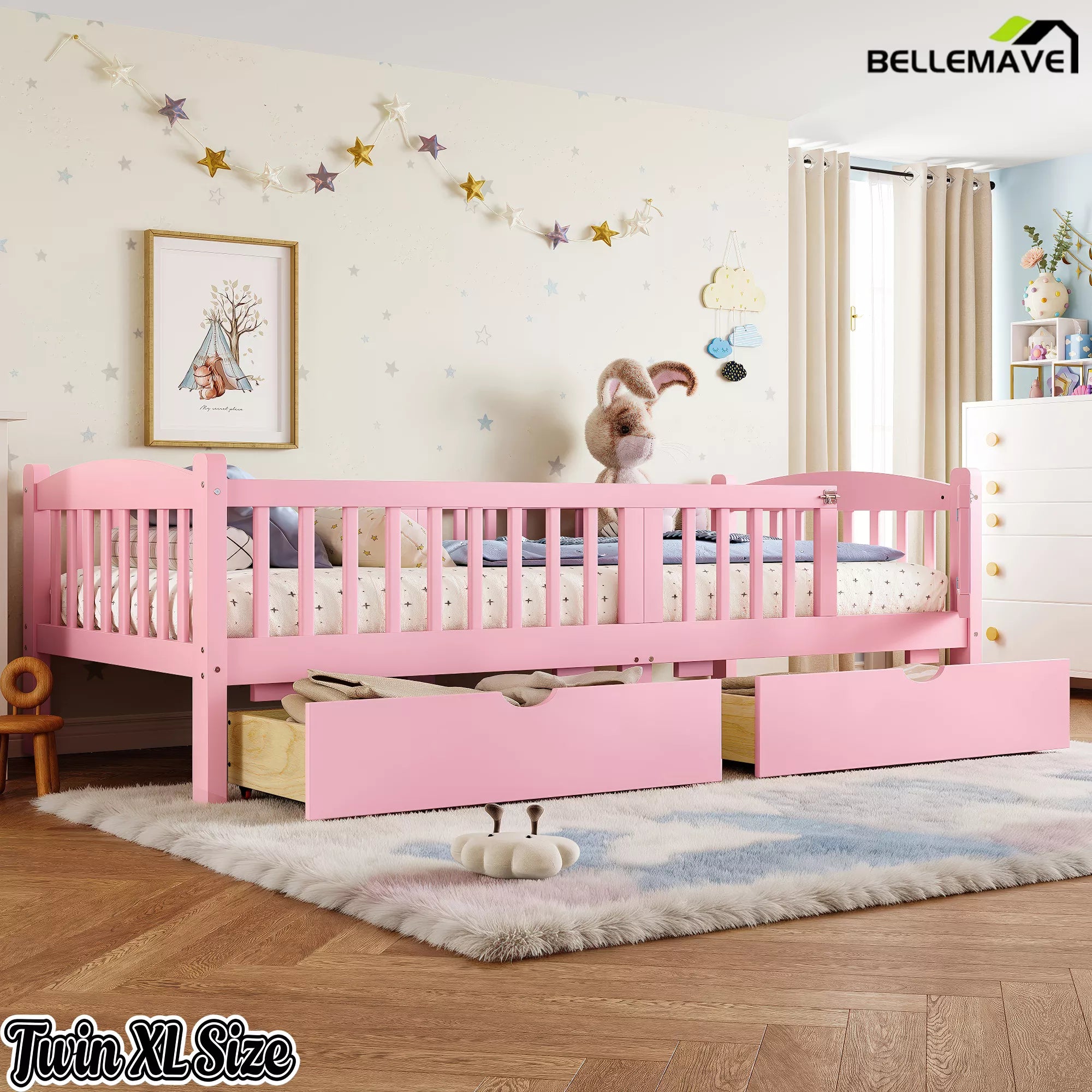 pink children's platform bed bedroom furniture