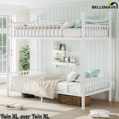 Bellemave® Metal Bunk Bed with Curved Guardrails, Space-Saving Bunk Bed Frame for Kids & Teens