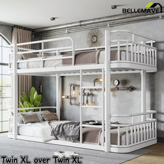 white twin xl size metal bunk bed frame