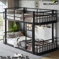 black twin xl size metal bunk bed frame