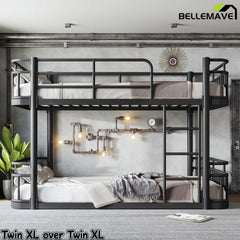 black metal bunk bed for shared bedroom