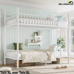 Bellemave® Metal Bunk Bed with Curved Guardrails, Space-Saving Bunk Bed Frame for Kids & Teens