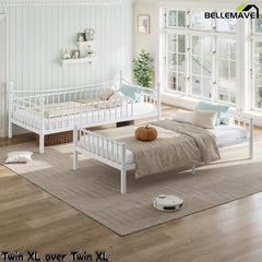 Bellemave® Metal Bunk Bed with Curved Guardrails, Space-Saving Bunk Bed Frame for Kids & Teens
