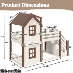 Twin over twin bunk bed dimensions