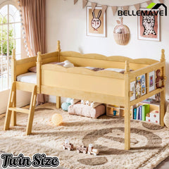 Bellemave® Kids Low Loft Bed with Bookshelf for Girls & Boys Bellemave®