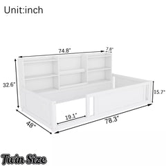 Twin size wooden kids floor bed dimensions with guardrails