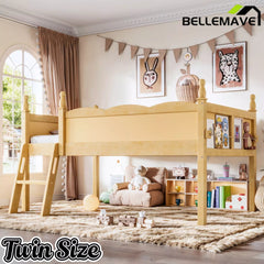 Bellemave® Kids Low Loft Bed with Bookshelf for Girls & Boys Bellemave®